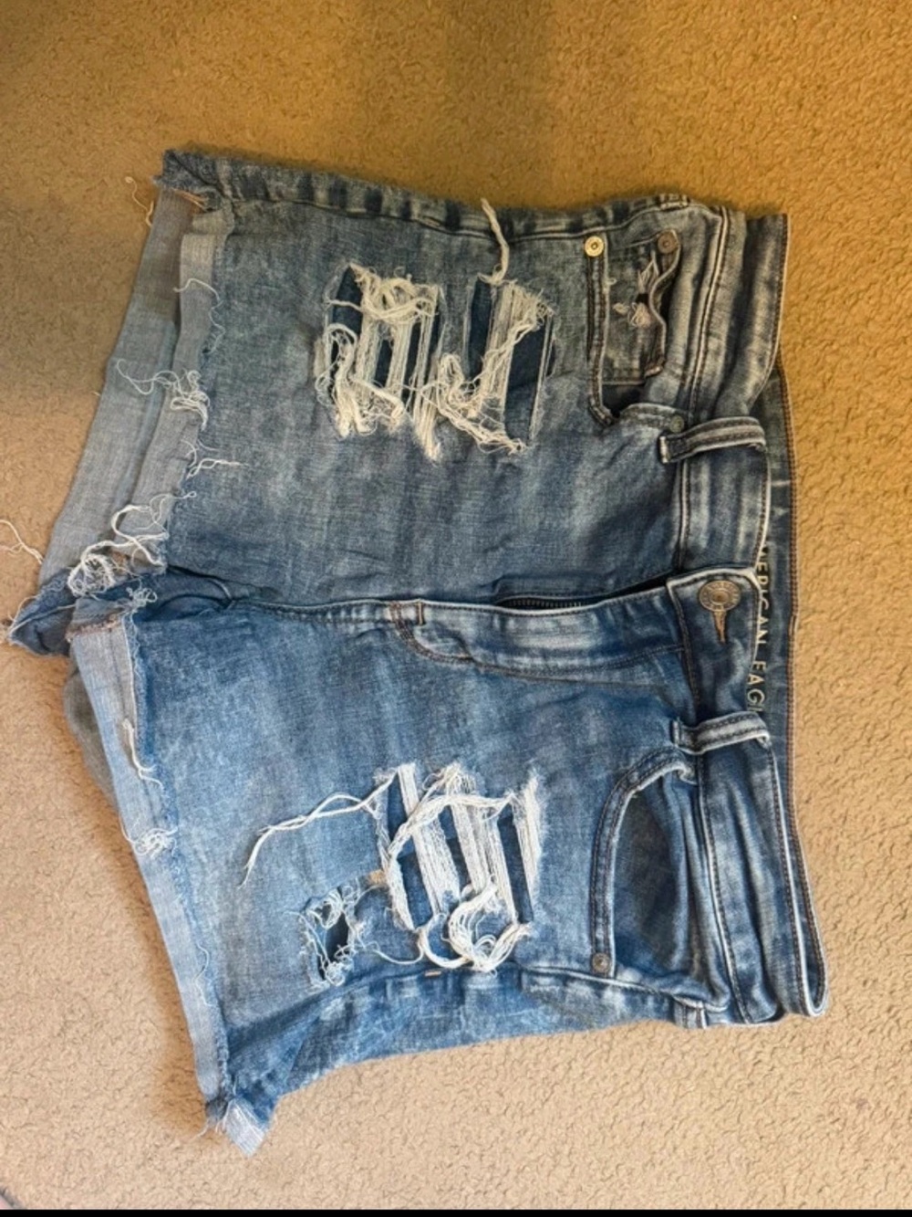 American Eagle Outfitters Distressed Light Wash Denim Cutoff Shorts